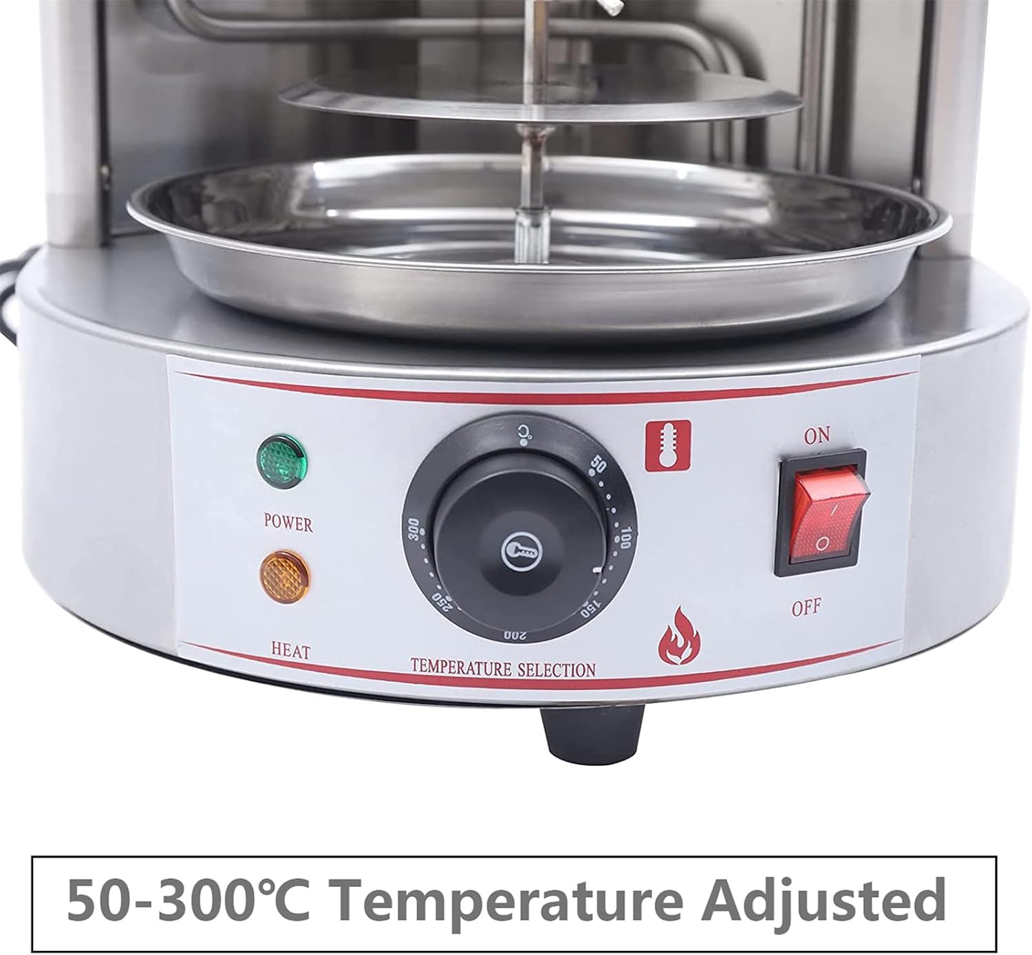 KnoRRs 360°Automatic Rotating Grill, Electric BBQ Grill Vertical Broiler, BBQ Grill for Home Party Travel Hiking Camping Garden, 50-300℃ Temperature Adjustable