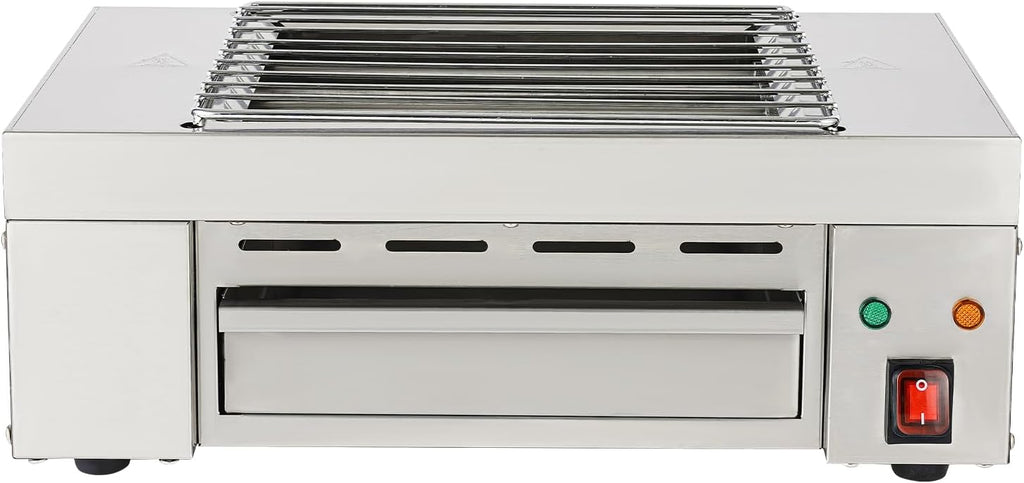 Stainless Steel Barbecue Electric Grill, Electric Smokeless Indoor Grill, Indoor Electric Grill for Cafe Restaurant Party Buffet 110V, 1500W