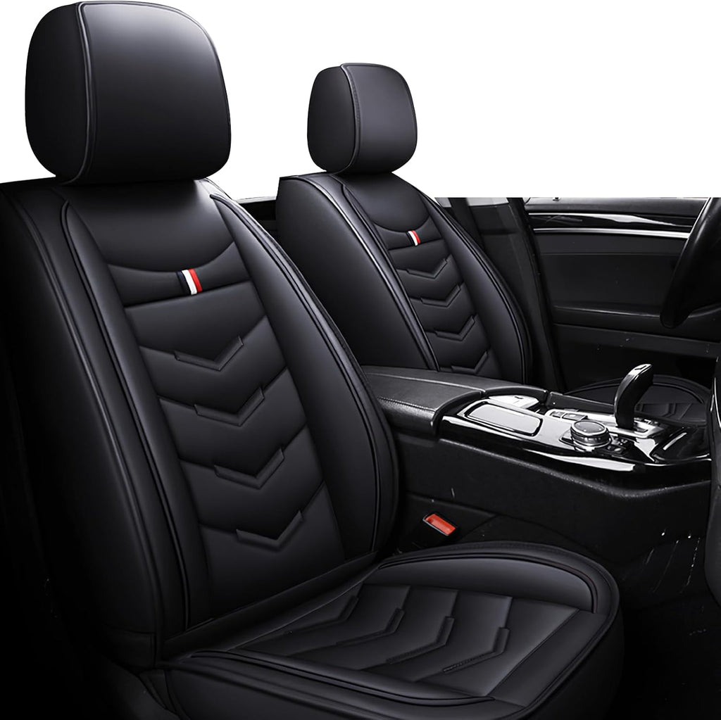 Car Seat Covers Fit for Ford Explorer 2000-2025, Leather Seat Covers for Car, Waterproof Non-Slip Durable Car Seat Protector(2 Seats,Black)