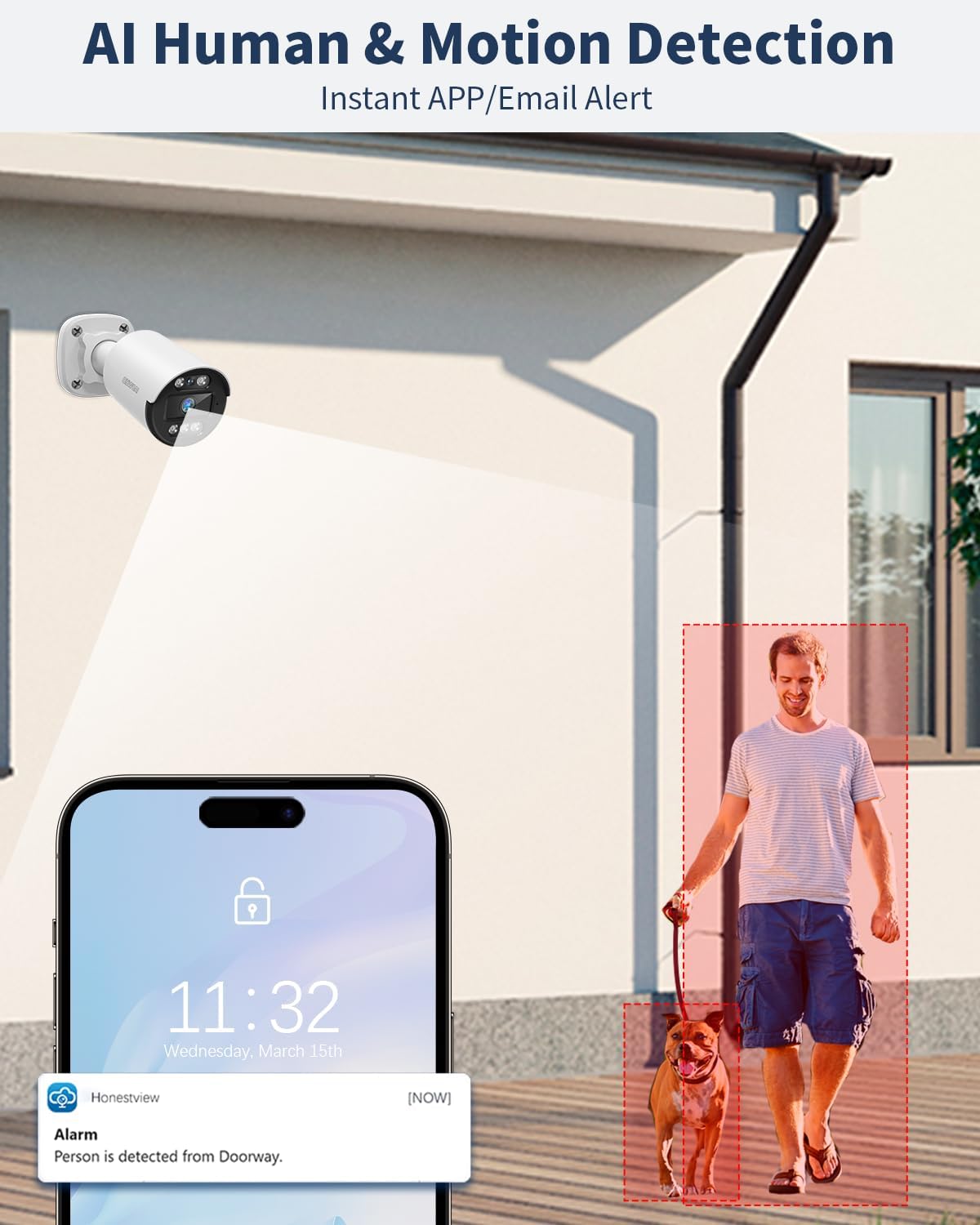 《122°Wide Angle & 80FT Night Vision》Outdoor Wired Security Camera System,CCTV Cameras Outside, Home Video Surveillance DVR Kits