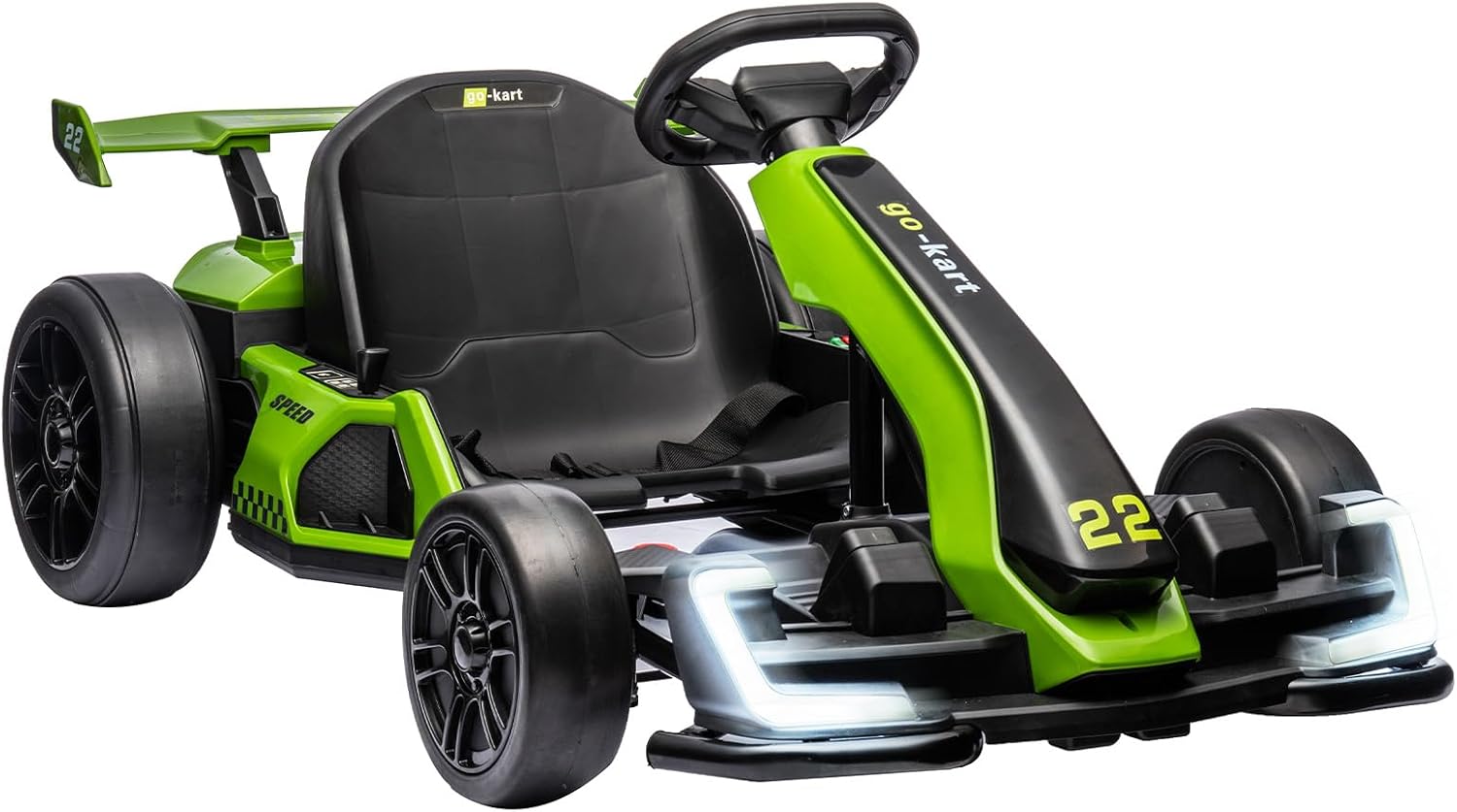 Nasitip 24V Electric Go Kart,300W Powerful Drift Kart for Kids, Electric Pedal Kart,with 300W Strong Motor, Drift/Sport Mode, Big Battery, Eva Tire,Length Adjustmen for Outdoor Racing Toy-Green