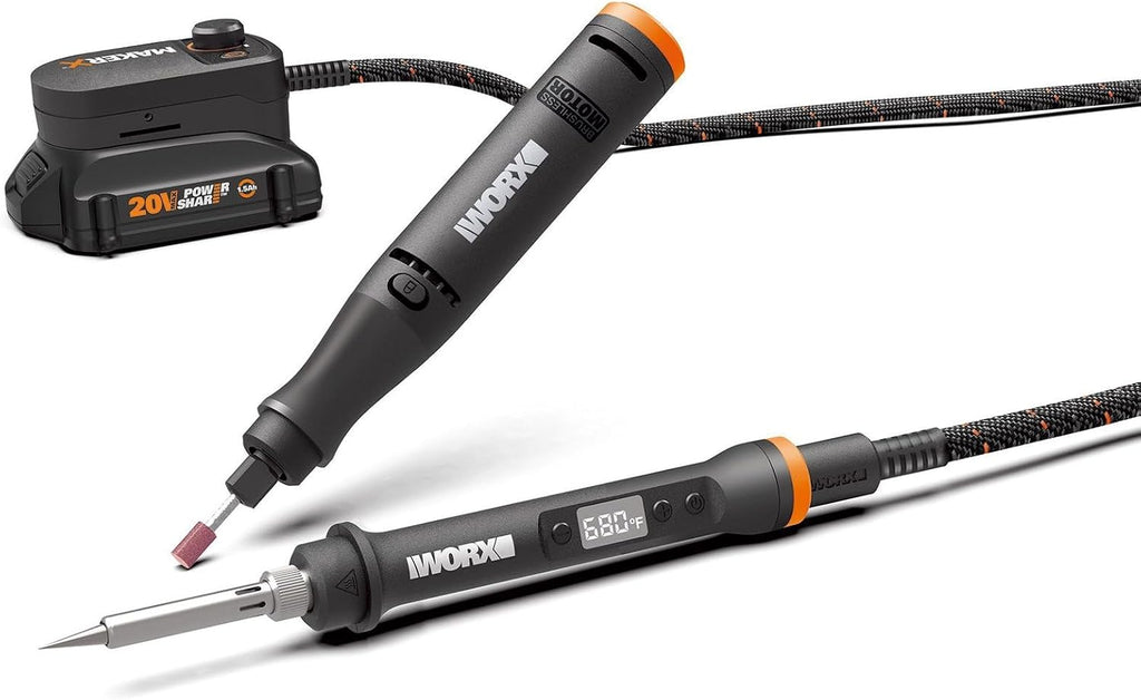 Worx WX989L 20V MAKERX 2-Pc Combo Kit - Rotary Tool + Heat Gun w/ 42 Accessories