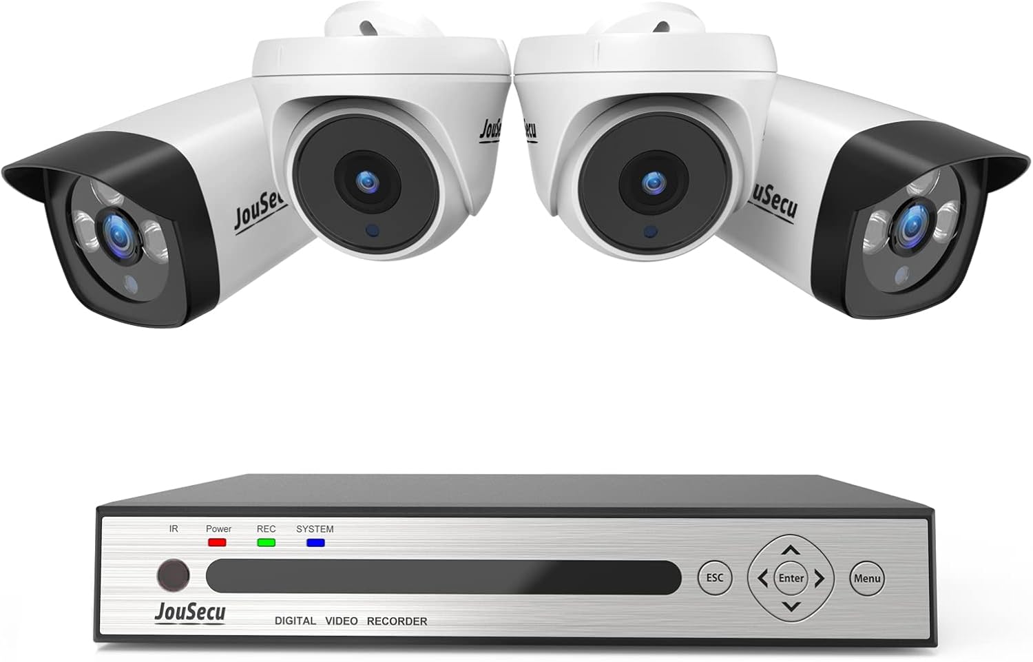 8CH 1080P Home Security Camera System Outdoor Indoor, 5MP Lite CCTV DVR 8 Channel and 4 x 1080P Dome Bullet Surveillance Cameras with Night Vision, Easy Remote Access, No Hard Drive