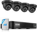 ZOSI 5MP Lite 8 Channel H.265+ Home Security Camera System, 8CH 5MP Surveillance DVR, Human Vehicle Detection, 4 x 1920TVL(2MP) Weatherproof CCTV Dome Camera Outdoor Indoor, 80ft Night Vision, 1TB HDD