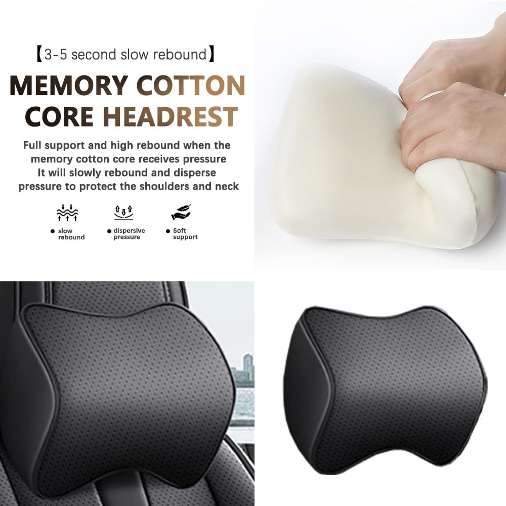 Car Seat Covers 5 Seats Fit for Mazda CX-90 2024 2025,Waterproof Leather Seat Covers,Airbag Compatible,Car Seat Protectors Interior Sets(5PCS with Pillows,Black)