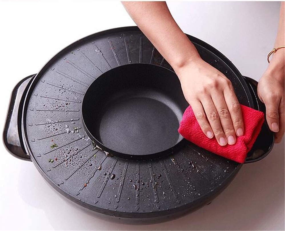 BBQ Smokeless Grill 2 in 1 Portable Electric Smokeless Grill And Hot Pot Electric Hot Pot Grill Indoor 1700W Easy Cleaning Dual Temperature Control, Black