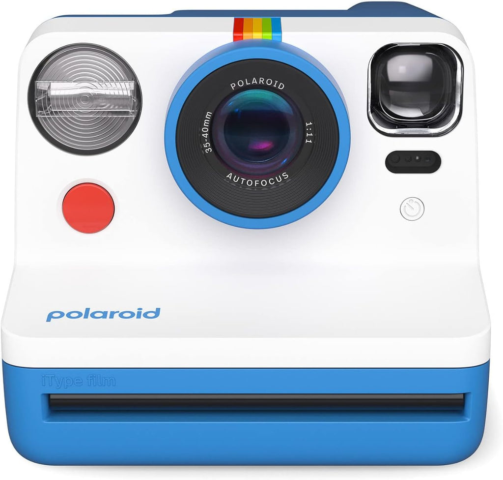 Polaroid Now 2nd Generation I-Type Instant Film Camera (Blue), Shoot and Print Bundle with Magnetic/Hanging Photo Frames and Black & White Film Instant Film (8 Exposures) (3 Items)