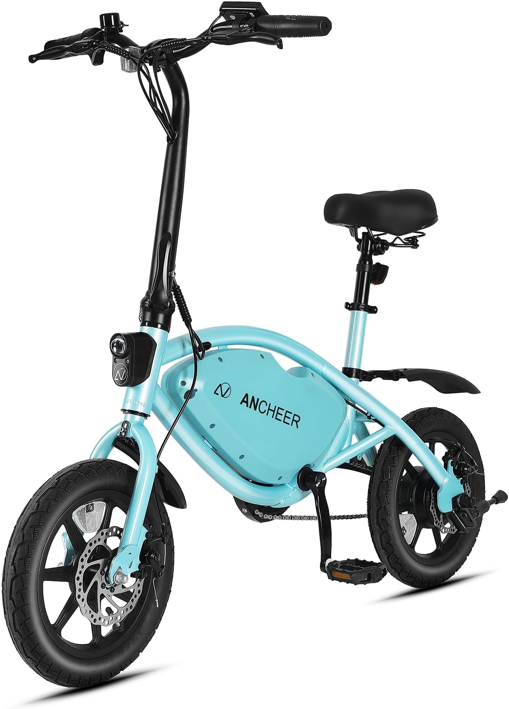 ANCHEER 14' Folding Electric Bike for Adults, 19.8MPH Ebike with 350W Motor[Peak 500W], 48V 374Wh Battery, Cruise Control, UL2849 Compliant Electric Bicycle, Compact Electric Mini Bike for Teens