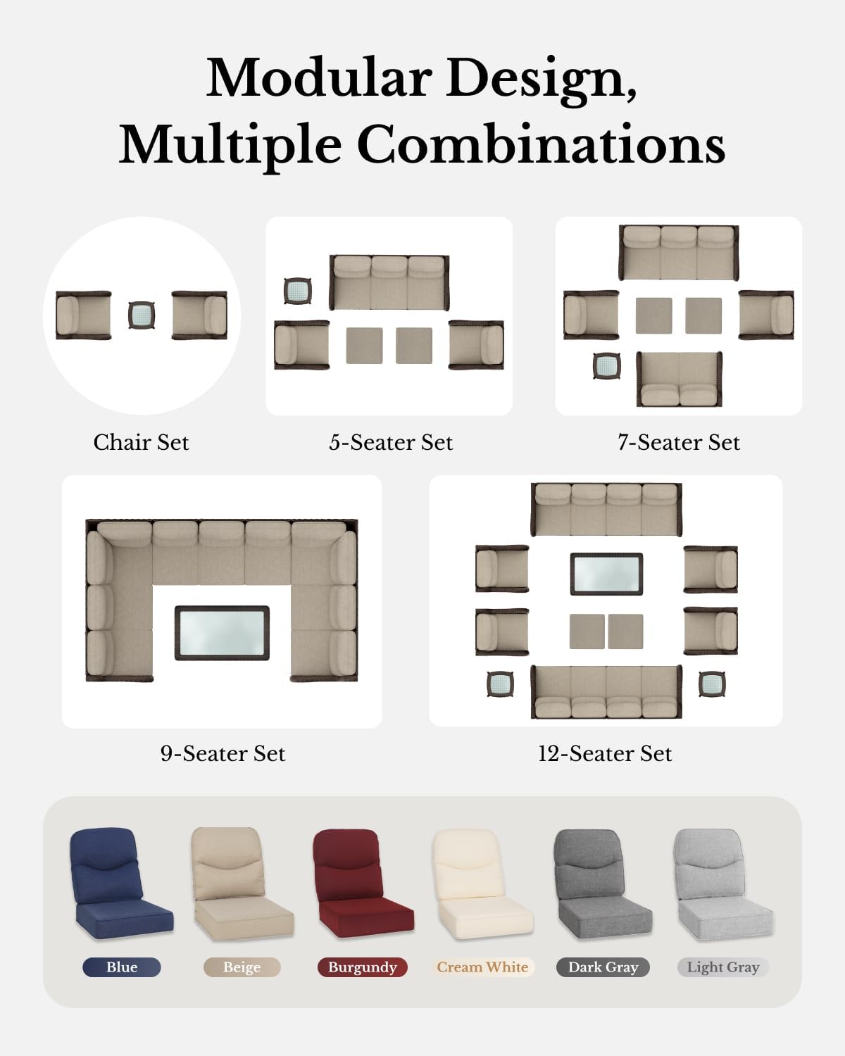 HILLGA Luxury Outdoor Swivel Rocker Patio Chairs of 2 with 6 Inch Thick Cushions and Side Table, Swivel Outdoor Chairs 5PCS High Back Wicker Patio Furniture Set for Porch, Balcony, Deck in Burgundy