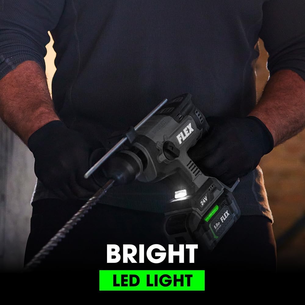 FLEX 24V Brushless Cordless 7/8-Inch SDS Plus 1.3 Ft-Lbs Torque Rotary Hammer Tool Only, Battery and Charger Not Included - FX1531-Z