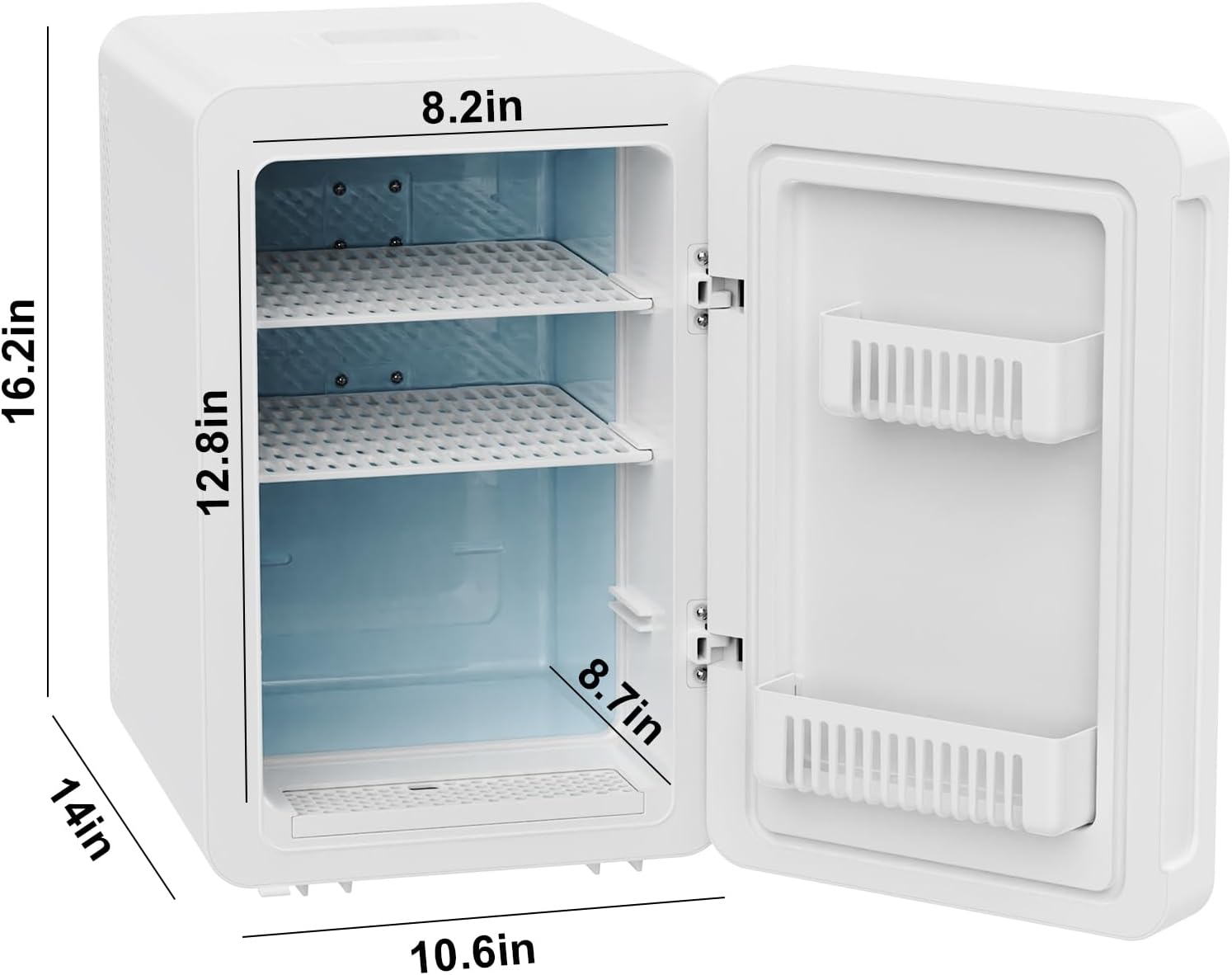 advwin 20L Mini Skincare Fridge with Dimmable LED Light Mirror, Makeup Fridge for Cooler & Warmer, Cosmetics, Beauty, Food & Drinks, Portable Small Refrigerator for Bedroom, Office, Dorm (20L white)