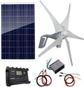 500W Hybrid Solar kit : 12V 400Watt Wind Turbine Generator + 100W Polycrystalline Solar Panel+ Accessories Boat Farm Home RV Off Grid System Charging 12V Battery