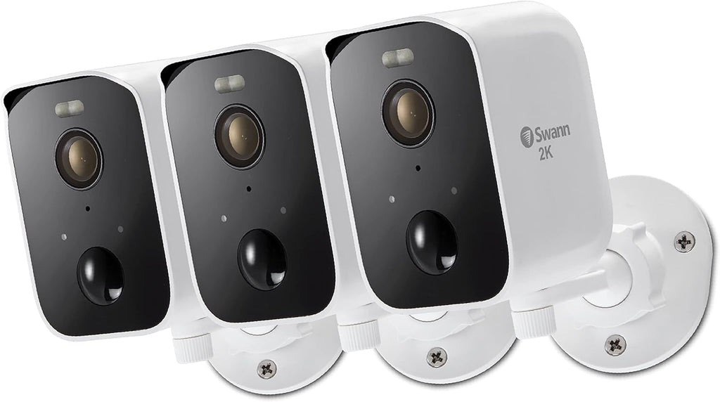 Swann CoreCam Pro Wireless Security Camera, 2K HD, Indoor/Outdoor Home, Spotlight, 2-Way Talk & Siren, Heat Motion Detection, Color Night Vision, IP65, 3 Pack