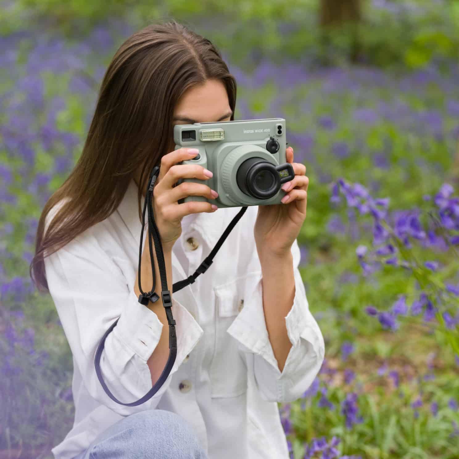 Fujifilm Instax Wide 400 Instant Film Camera Bundle with Fuji Instax-Wide Instant Film Color Print (20 Sheets) + Vintage Style Compatible Carrying Case + Photo Album + More