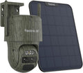REOLINK 4K Dual Lens 4G LTE Cellular Security Camera, SIM Card Included, Wireless Auto Tracking Trail Camera, 6X Hybrid Zoom, No-Glow IR, Waterproof for Wildlife, TrackMix LTE Trail + Solar Panel 2