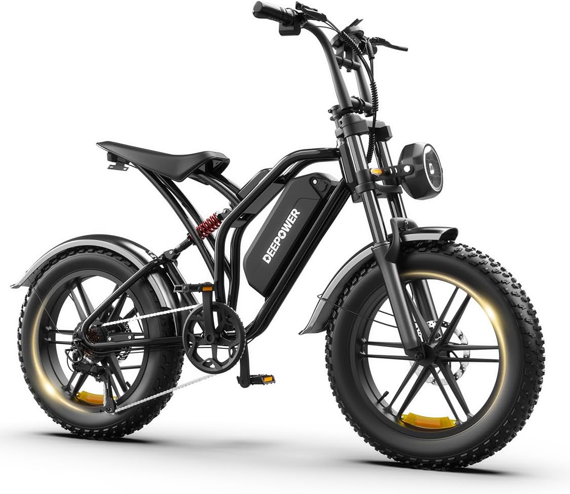 Rideon Electric Bike for Adults,1500W Peak Motor Ebike, Up to 120Miles 32MPH, Fat Tire Electric Bike with 48V 13AH /20AH/25AH Removable Battery