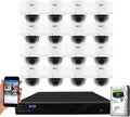 GW Security 16 Channel 12MP NVR 4K Outdoor Indoor Security Camera System - 16 x Dome 8MP Waterproof 2.7-13.5mm Varifocal Zoom AI Face Recognition Human & Vehicle Detection PoE Cameras, 4TB Hard Drive
