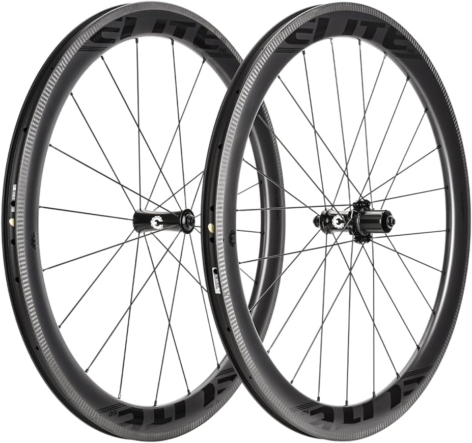 ELITEWHEELS Road Bike Carbon Wheels 700c Clincher 38/50/55/60/82mm Carbon Wheelset Tubeless Ready Cycling Wheel U Shape