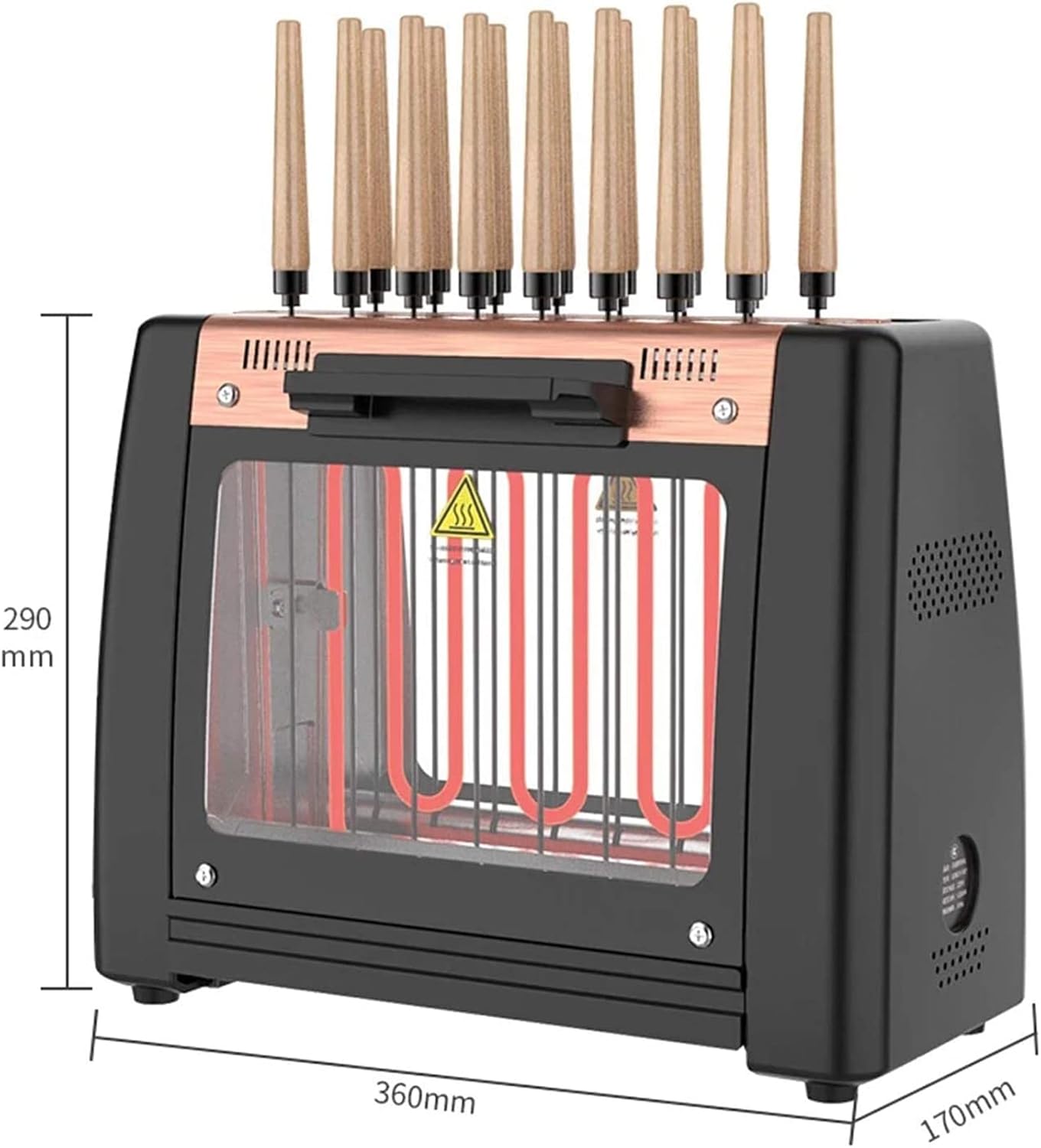 Electric Barbecue Grill and 1200W Smokeless Vertical Grill,360°Automatic Rotating Lamb Skewers Grill, Kebabs,Skewers Roasts,Easy to Clean:Patio,Lawn,Garden