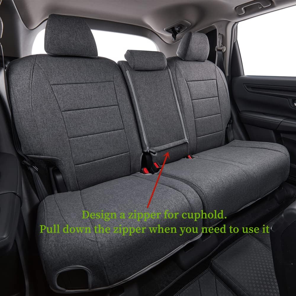 coverdream HRV Polyester Seat Covers Full Set for 2019-2022 Honda HRV Sport,EX,EXL,Touring SUV Auto Seat,Fully Covered,Breathable UV Resistant Car Seat Protector,Fit Like A Glove(Gray)
