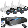 【90ft Super Night Vision】 Outdoor Wireless Security Camera System, Wireless Cameras for Home Security, WiFi Video Surveillance DVR Kits