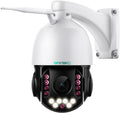 SV3C 4K 36X Zoom PTZ Camera Outdoor, 8MP Dual Band WiFi Security IP Cameras with Floodlight Color Night Vision, Humanoid Vehicle Detection, Auto Tracking,2-way Audio, ONVIF, RTSP,Cloud&SD Card Storage
