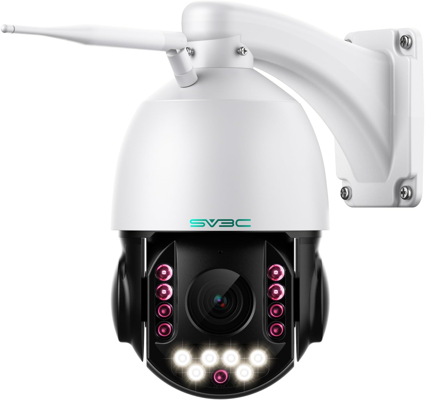 SV3C 4K 36X Zoom PTZ Camera Outdoor, 8MP Dual Band WiFi Security IP Cameras with Floodlight Color Night Vision, Humanoid Vehicle Detection, Auto Tracking,2-way Audio, ONVIF, RTSP,Cloud&SD Card Storage