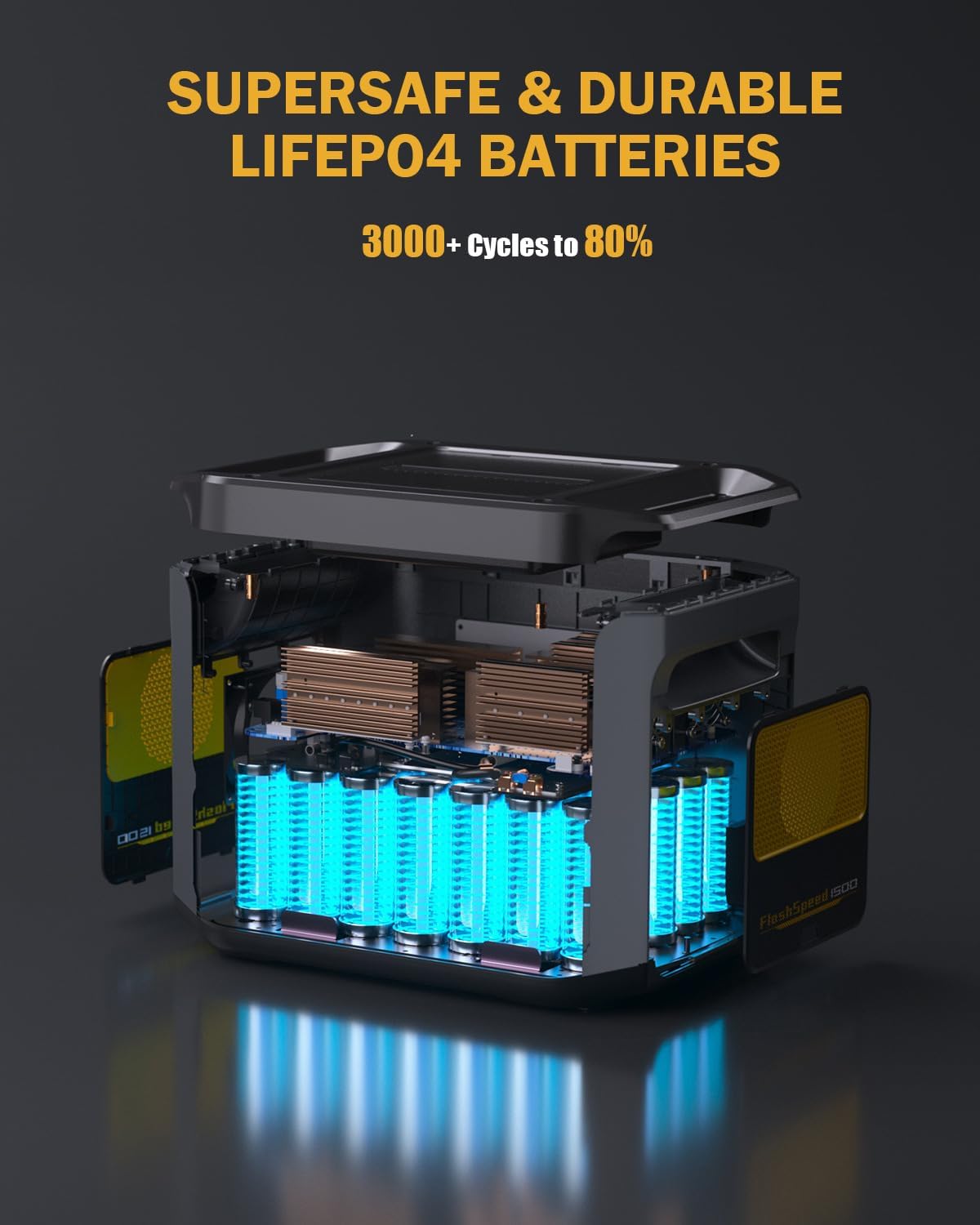 VTOMAN FlashSpeed 1500 Portable Power Station 1548Wh - Recharge 0-100% within 1H, LiFePO4 Battery Powered Solar Generator with 110V/1500W AC Output/Input, 100W USB Port for Camping, Emergency