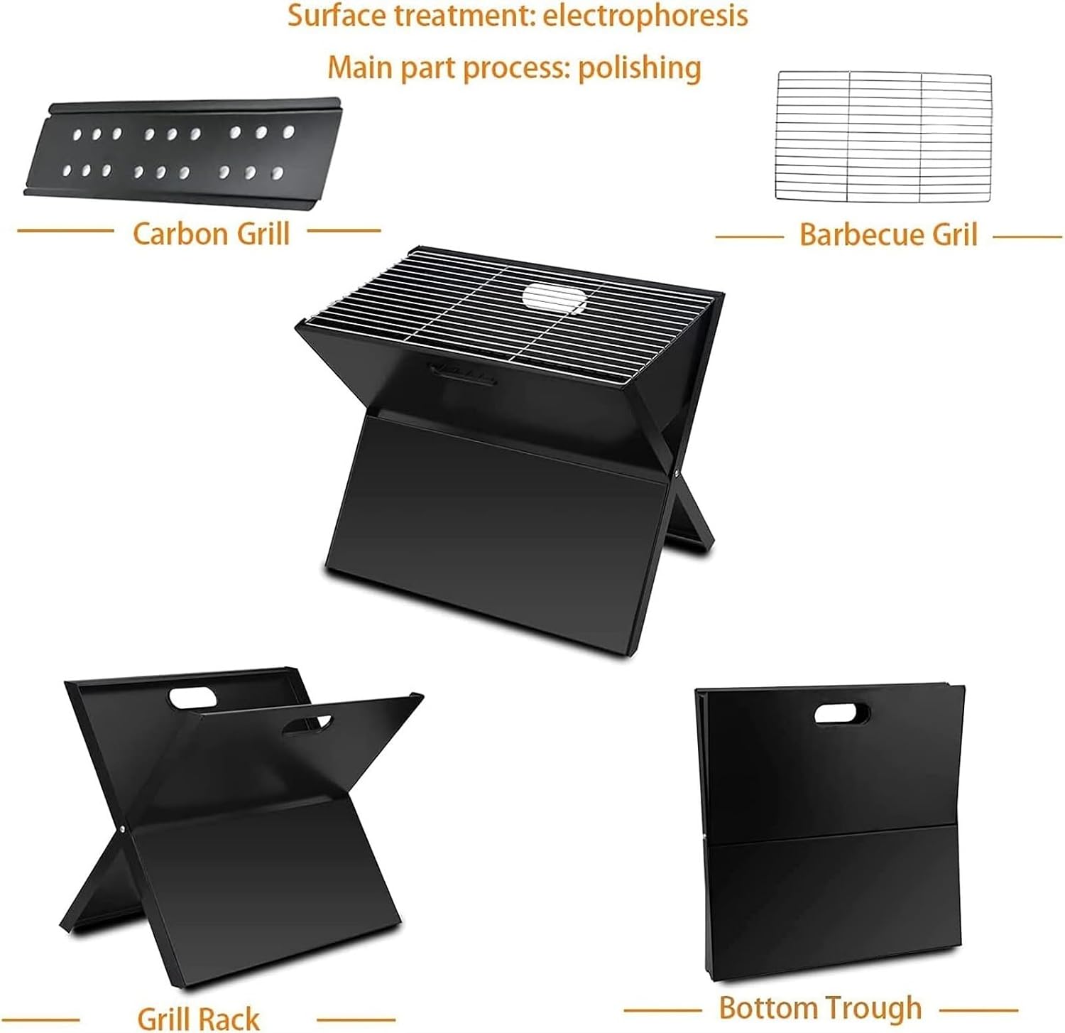 Barbecue Charcoal Grill Outdoor Folding Charcoal Grill Portable Barbecue Grill Lightweight Table Grill For Camping Portable Charcoal Grill