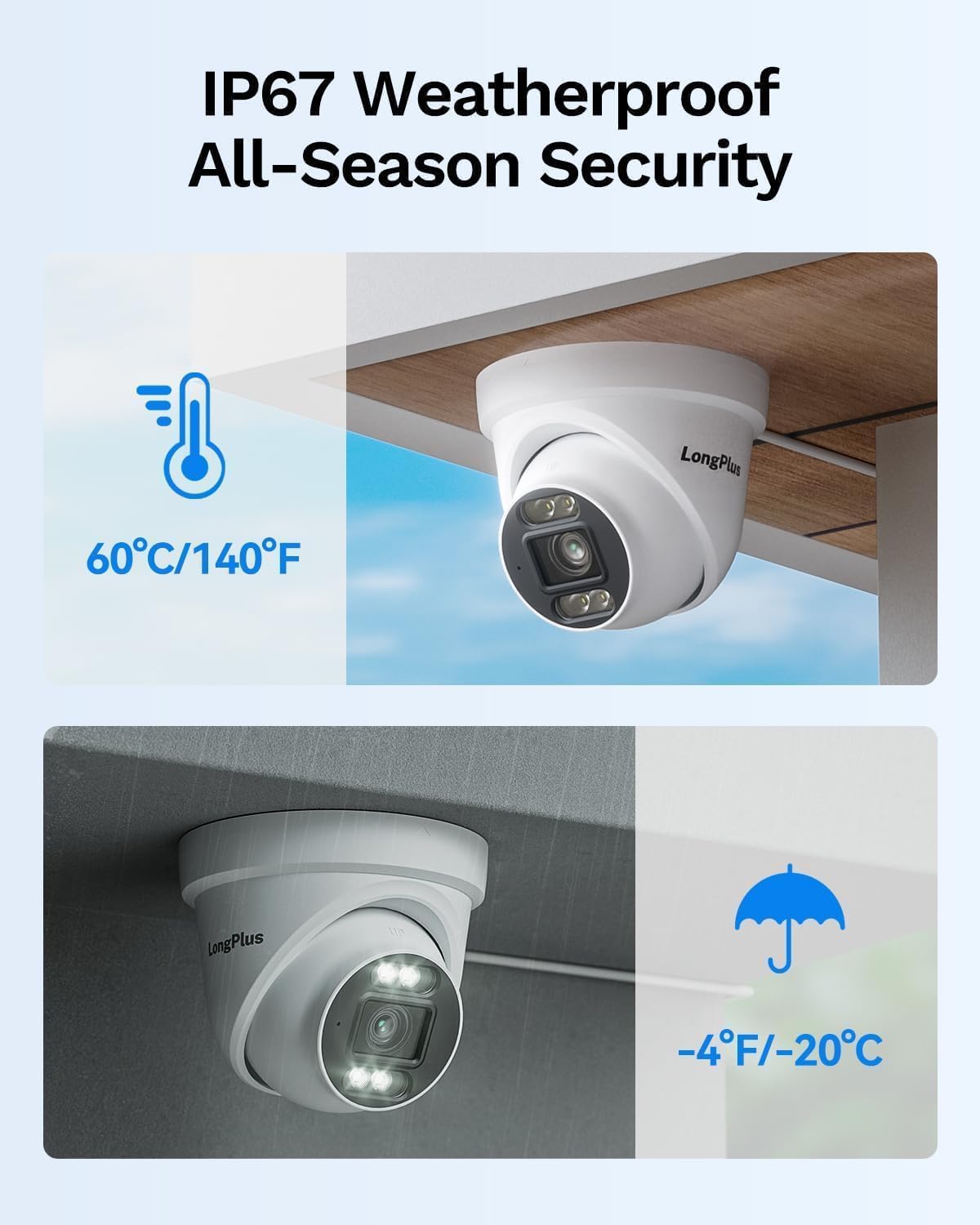 4K POE Security Camera System Outdoor, 8MP Smart Cameras System for Business Home, with AI Motion Detection, 12MP NVR with 2TB HDD for 24/7 Recording
