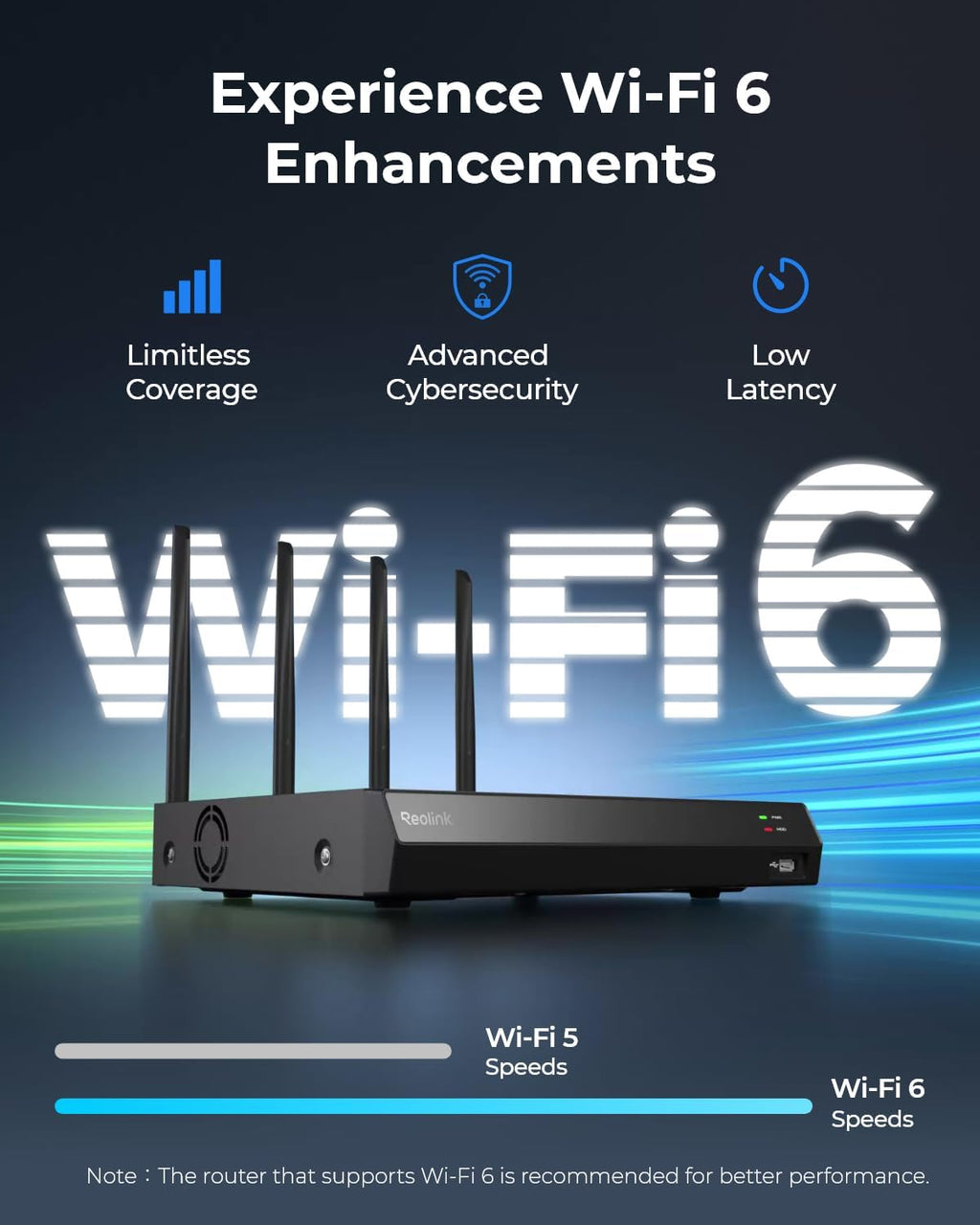 REOLINK 4K 16CH WiFi NVR with Wi-Fi 6 and 2.4/5 GHz Dual-Band WiFi, Built-in 2TB HDD, Support 16MP/12MP/8MP/5MP/4MP Reolink Cameras, 24/7 Recording Home Security Camera System, Not PoE Ports, RLN12W