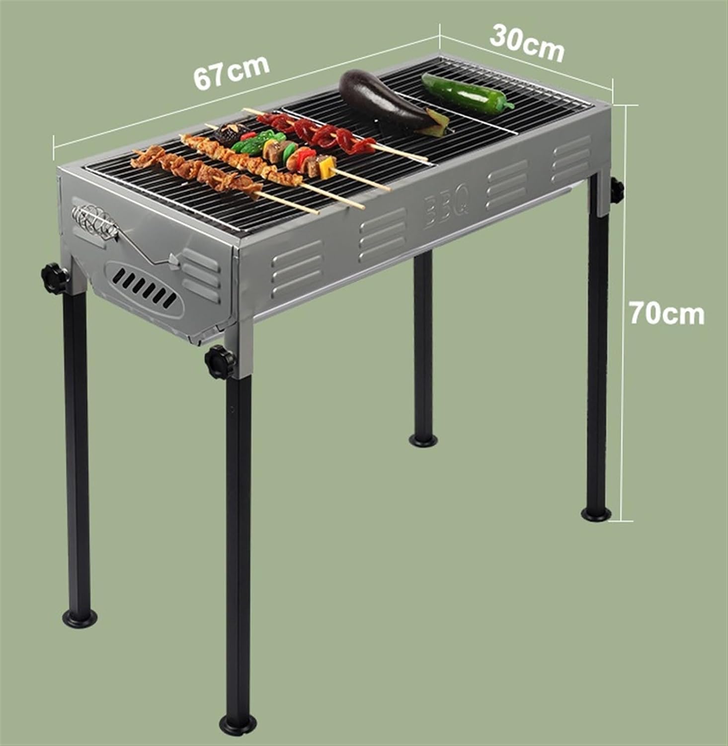 Portable Charcoal Grill Outdoor Household Barbecue Grill Charcoal Stainless Steel Suitable for Garden Beach Party BBQ Grill for Outdoor
