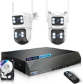 【2-Way Audio】 4MP PTZ Security Cameras Wireless Outdoor, WiFi Camera for Home Security, Home Video Surveillance System, Surveillance DVR Kits