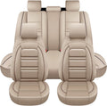 Seat Covers for Audi A3 2006-2025 | 5-Seats Leather Seat Covers, Easy to Install Automotive Seat Covers Full Set (Full Set, Beige)