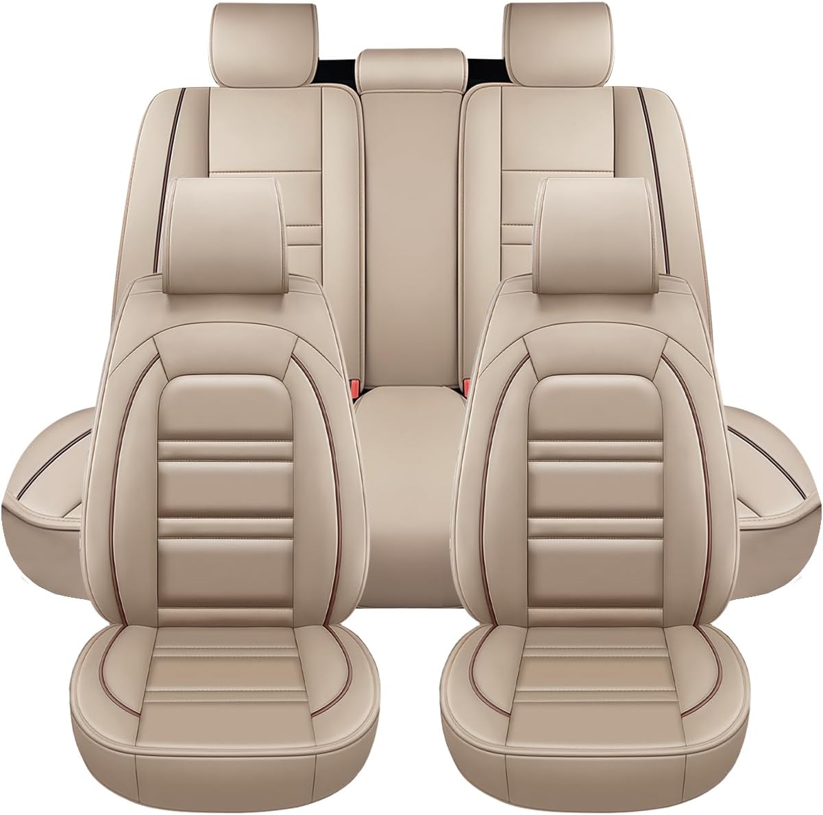 Seat Covers for Toyota 4runner 1991-2025 | 5-Seats Leather Seat Covers, Easy to Install Automotive Seat Covers Full Set (Full Set, Beige)