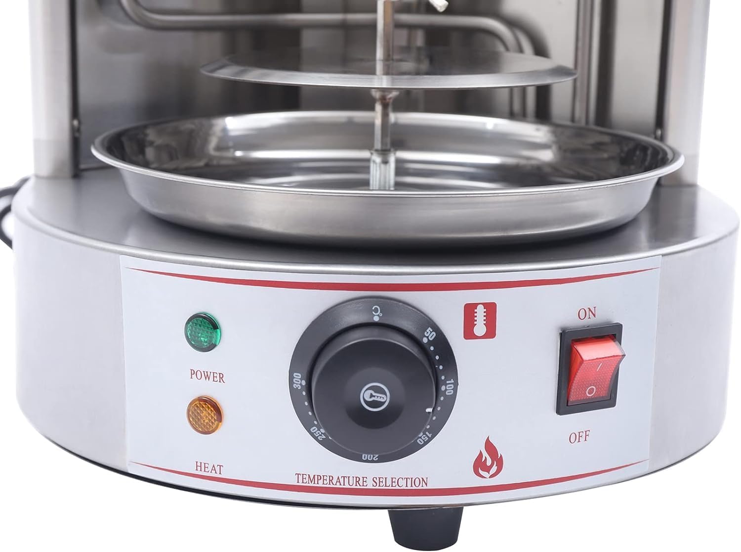Electric Shawarma Machine Commercial Vertical Rotisserie Rotating Barbecue Oven Shawarma Grill Machine, 110V Electric Automatic Stainless SteelRotating Machine with Temperature Adjustable 50-300℃