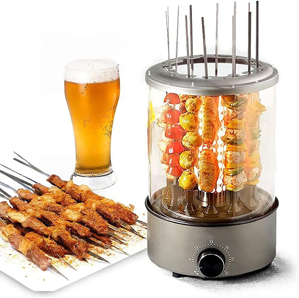Electric Barbecue Skewer, Household Automatic Rotating Indoor Smokeless Electric Grill, 12 Skewers Automatic Rotating Grill, Timing Control