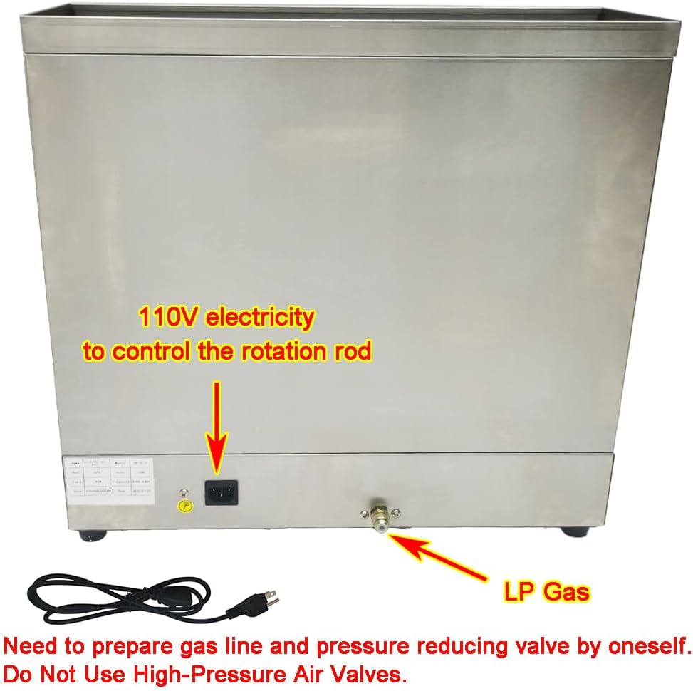 Shawarma Grill Machine LP Gas Turkish Barbecue Shawarma Rotisserie Countertop Rotating Doner Kebab Gyro Grill Oven Vertical Broiler with 3 Burners for Home Kitchen Restaurant Party