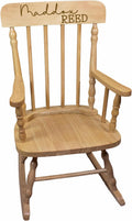 My Bambino Childrens Personalized Rocking Chair Natural Wood Engraved with Toddler Name Baby Gift