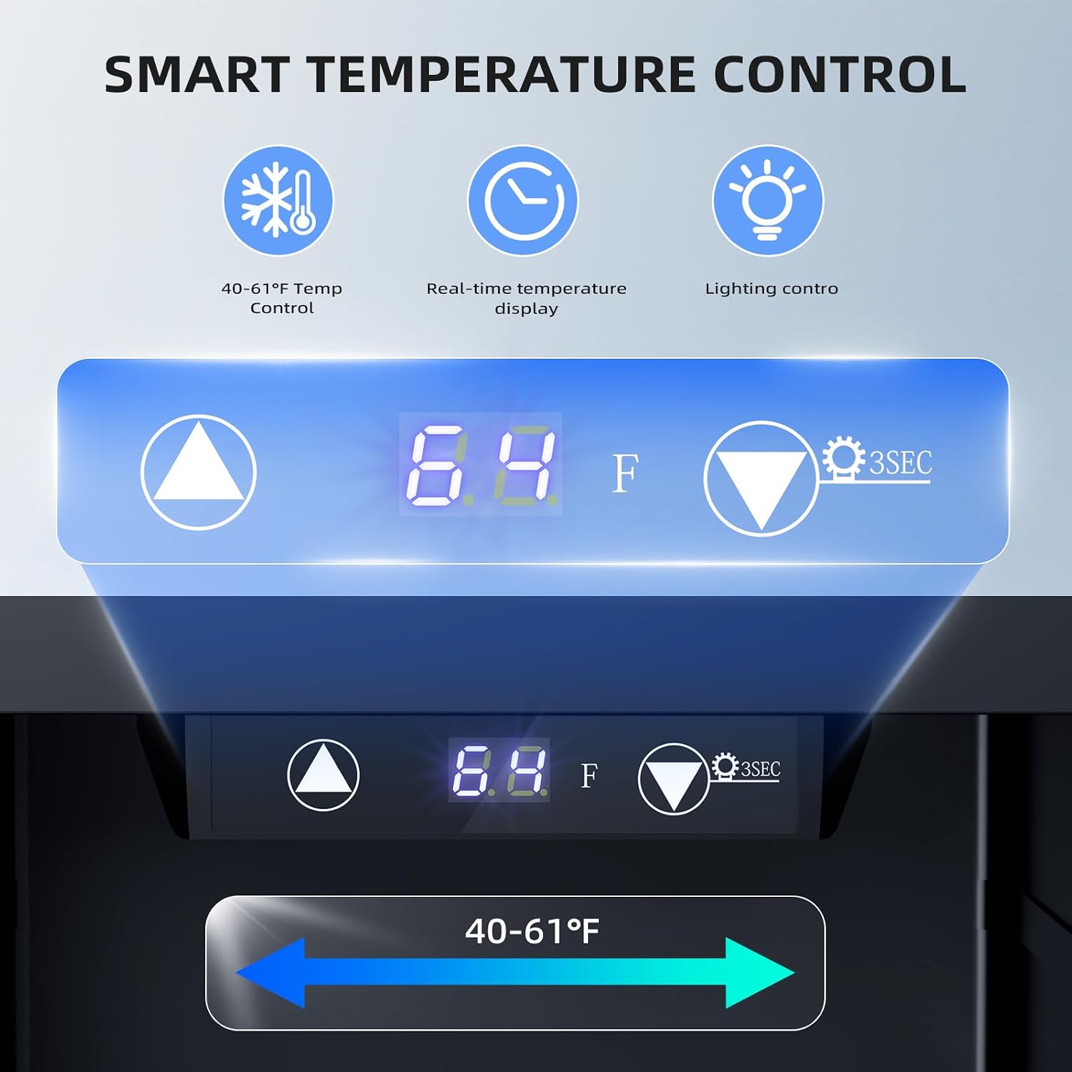 Antarctic Star 18L 24 Can Mini Fridge，Beverage Refrigerator with Quiet Compressor LED Light,Small Cooler with Electronic Temperature Control for Home/Office/Dorm/Bar.