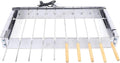 Stainless Steel Auto Rotating BBQ Grill Rack, Adjustable Width Skewer Turner for Kabobs, 10-Hole Rotisserie Grill for Camping & Picnic, 5V USB Powered Silver