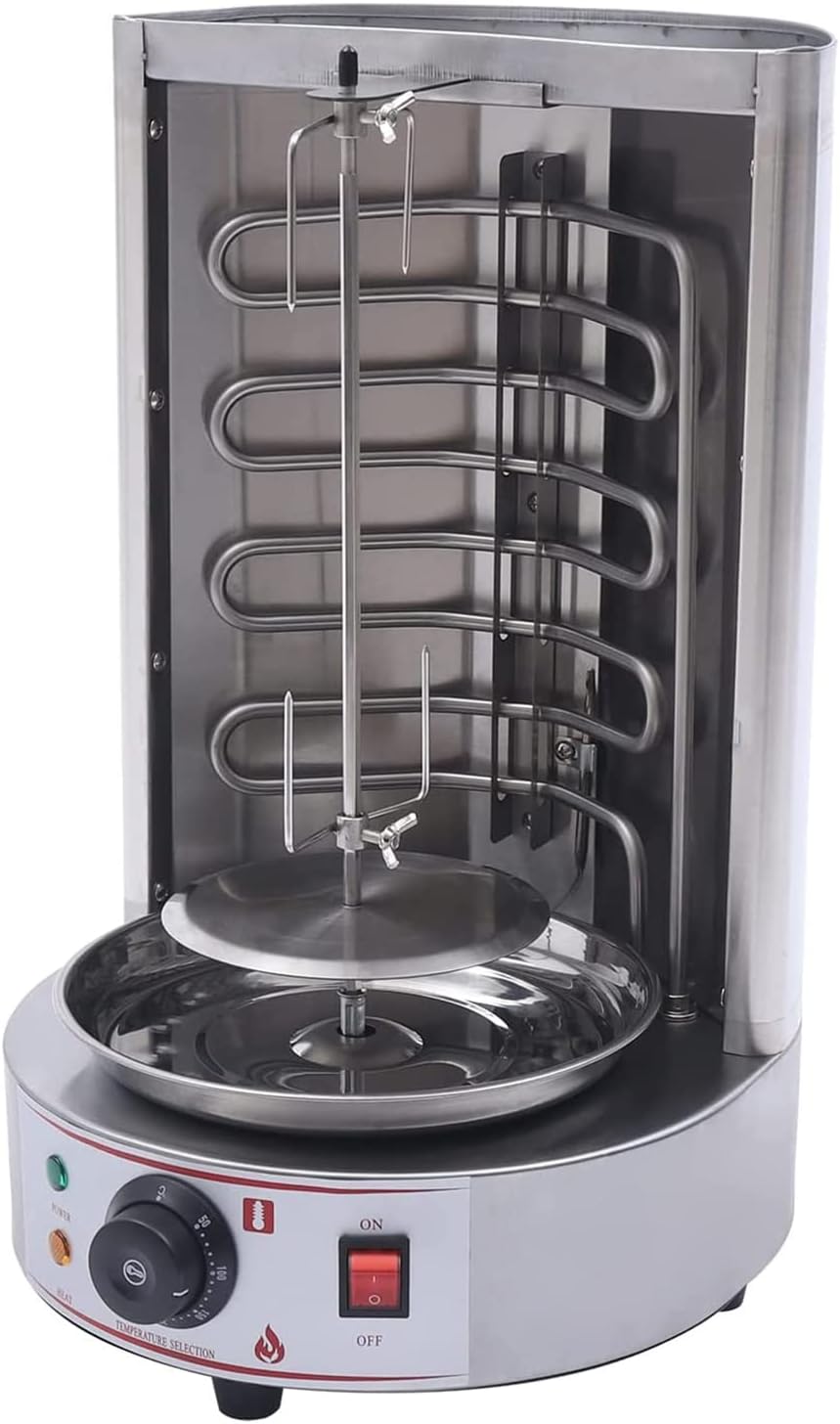 Electric Vertical Grill, 360-degree Automatic Rotating Grill, Temperature Adjustable from 50-300℃, for Family Gatherings