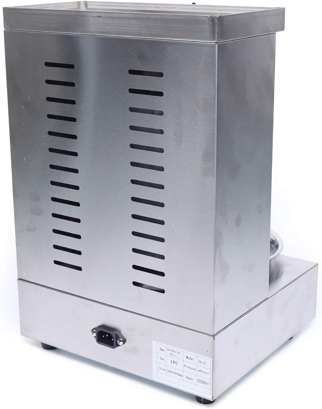 Commercial Shawarma Machine Gas Doner Kebab Grill, LPG Gyro Machine Gas Shawarma Rotisserie, 360° Rotating Single Burner Countertop Vertical Shawarma Broiler for Chicken Roast, Turkey Roast
