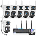 【360° View & 2-Way Audio】 4MP PTZ Security Cameras Wireless Outdoor, WiFi Home Surveillance System, Outside Wireless Security Systems