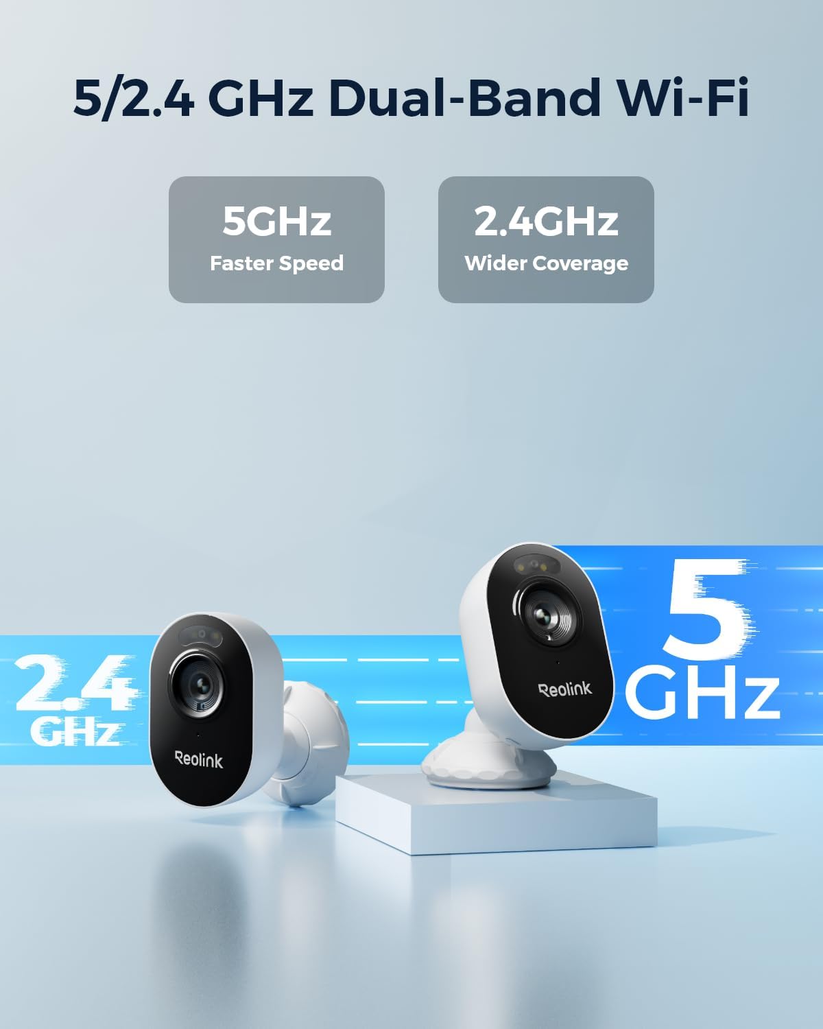Reolink Outdoor Security Camera System, 2K Plug-in Cameras, 5G/2.4GHz Dual-band Wi-Fi, 256GB microSD Card Included, Max.512GB×2 Storage, Smart Detection, 24/7 Offline Recording, Home Hub with 2x Lumus