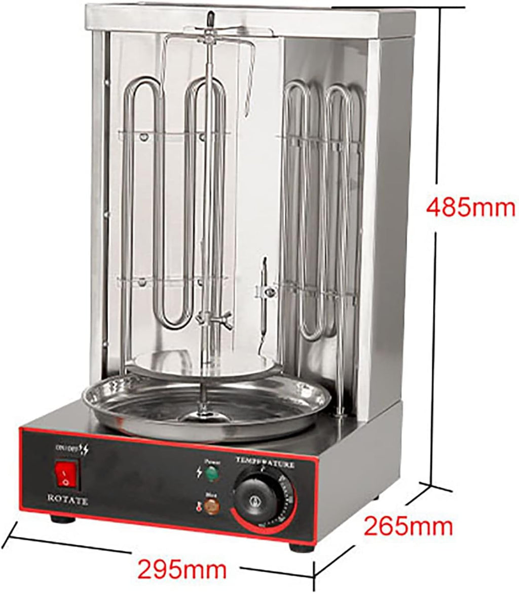 Vertical Rotisserie Oven Grill, Countertop Rotation Kebab Grill, Adjustable Temperature 50-300℃, With Double Row Cooling Holes, 360 ° All-Round Grilling, for Restaurant, Home Kitchen