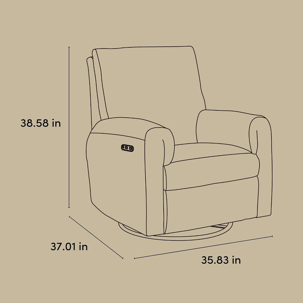 Storkcraft Sorrento Deluxe Power Recliner Swivel Glider – Premium Electronic Nursery Rocking Chair, Oeko-TEX 100 Certified, Includes Dual-USB Charging Port with USB-A & USB-C (Ivory Basketweave)