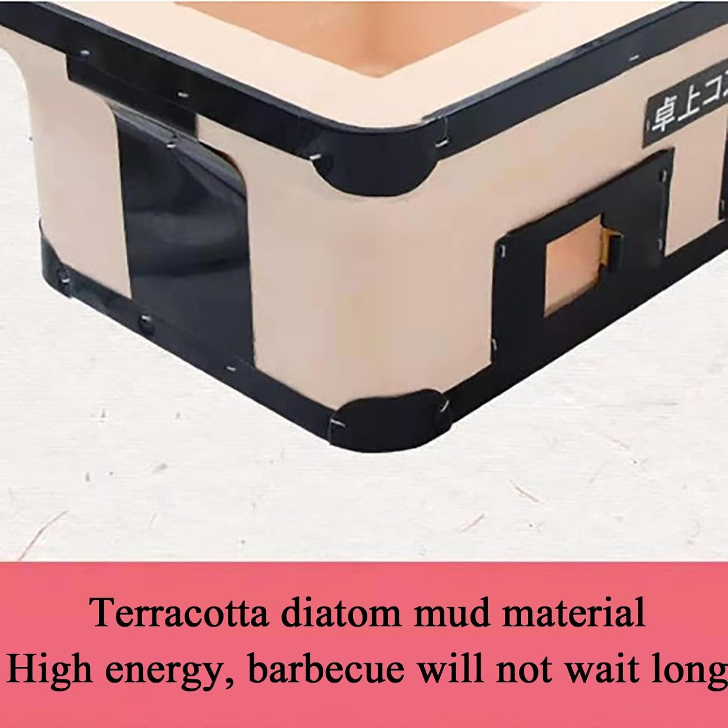 Charcoal Chrome Cooking Grill Internal Grates,Ceramic Clay Charcoal Grill,Using Clay Adjustable Ventilation,High Temperature Resistance,for Outdoor Barbecues