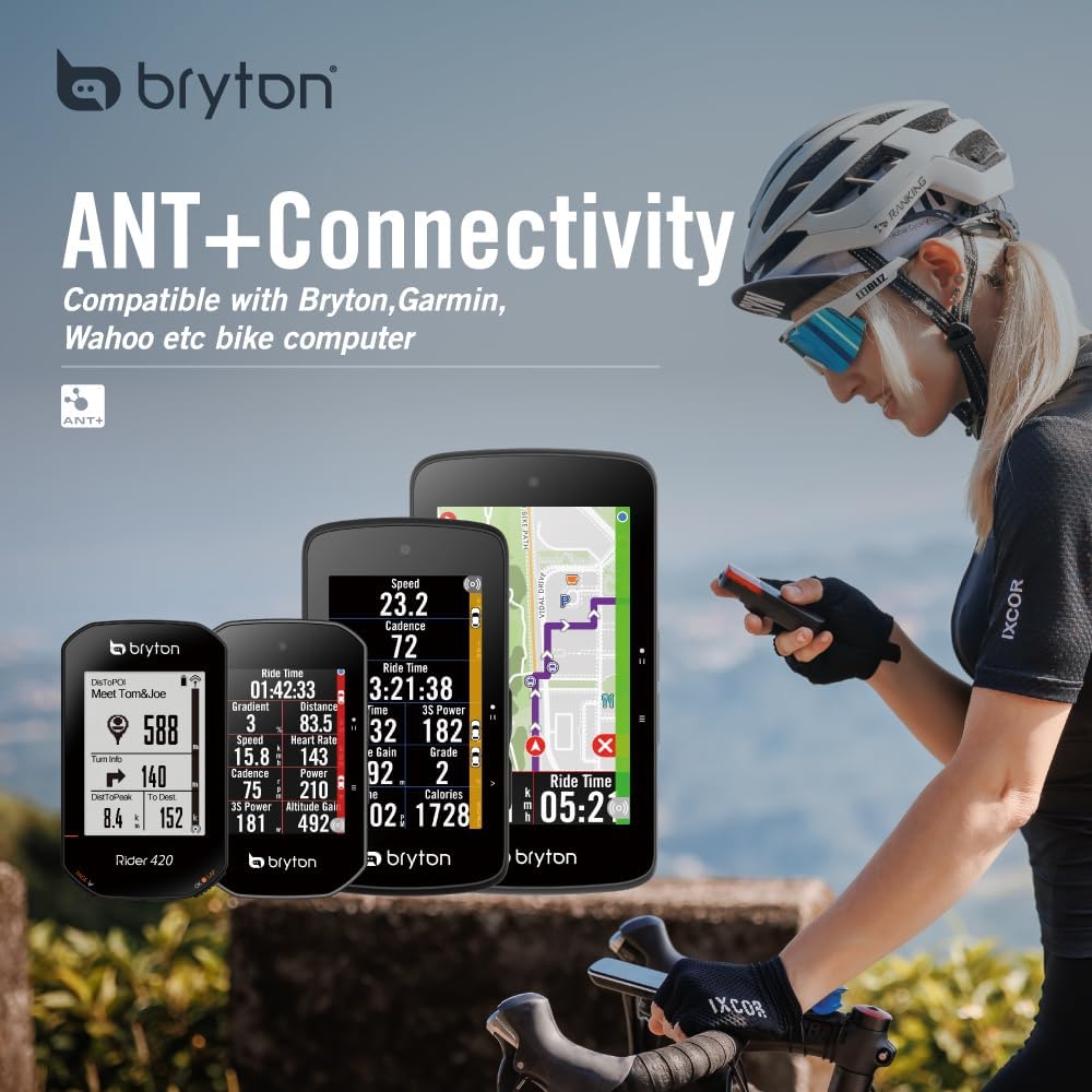 Bryton GARDIA R300L Cycling/Bike Radar with Tail Light, Visual and Audible Alerts for Vehicles up to 207 Yards Away, IPX7 Waterproof, Viewing Angle 220°, Support APP Display