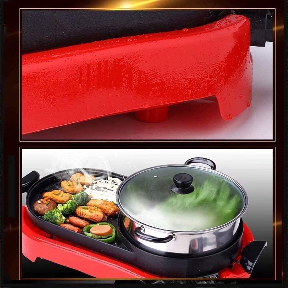 Pan Electric Barbecue/Hot Pot Hot Pot/Korean style smoke-free household oil leakage anti-slip fried fried hot pot multi-function one barbecue machine 2100W